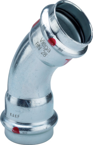 Prestabo-Coude 45° acier non allié modèle 1126 certification VdS 35 - VIEGA - 558307