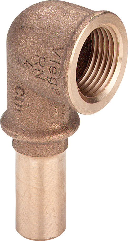 Sanpress-Coude à emboîter 90° bronze silicium modèle 2214.3 15 Rp - VIEGA - 308001
