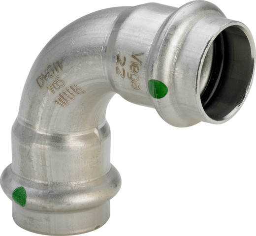Sanpress Inox-Coude 90° acier inoxydable modèle 2316 certification VdS 35 - VIEGA - 435677