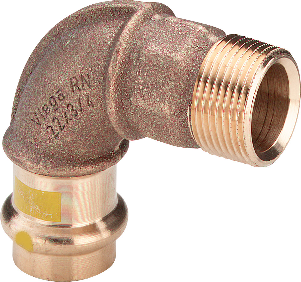 Profipress G-Coude de transition 90° bronze modèle 2614 18 - VIEGA - 345754