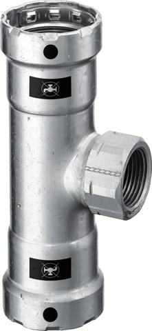 Megapress-Té avec SC-Contur acier non allié 25 D1 Rp D2 - VIEGA - 695194