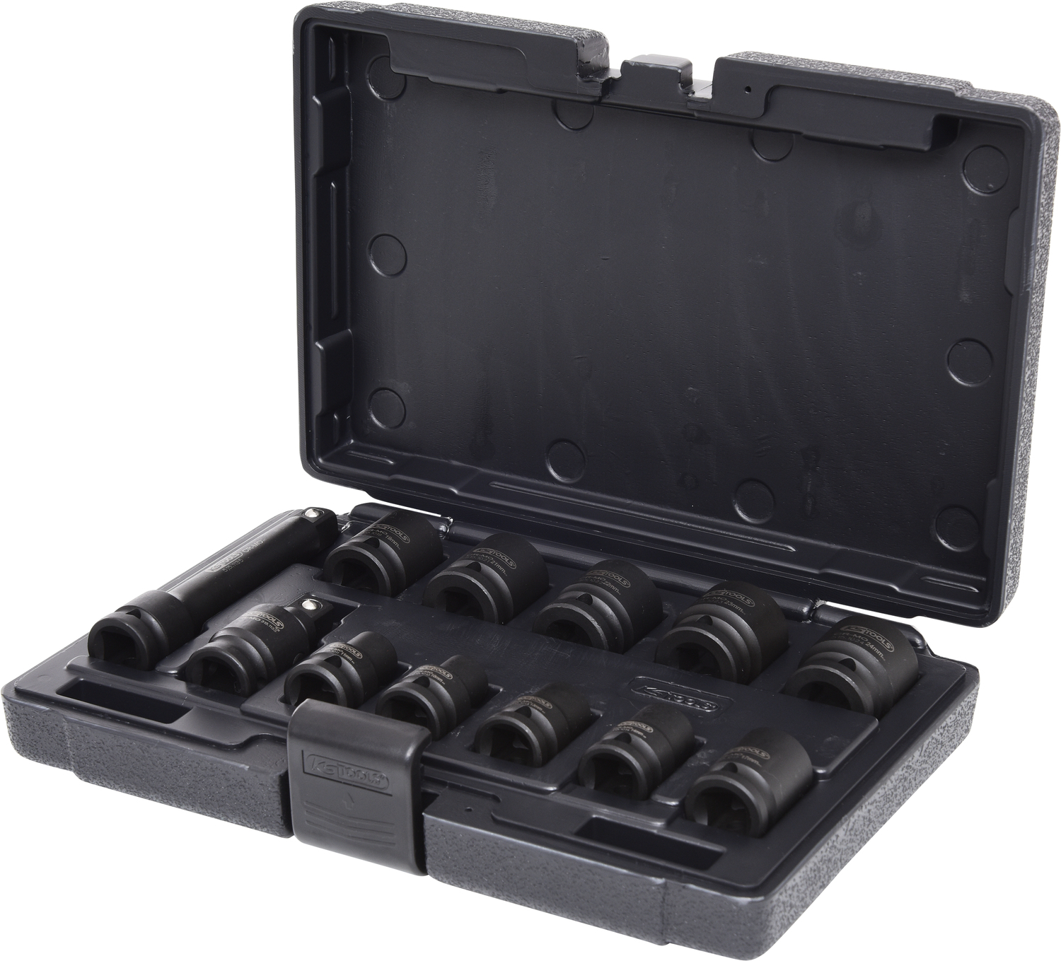 Coffret de douilles à chocs 6 pans 1/2'' - 10 douilles, cardan, rallonge- 12pcs - KS TOOLS - 515.0112