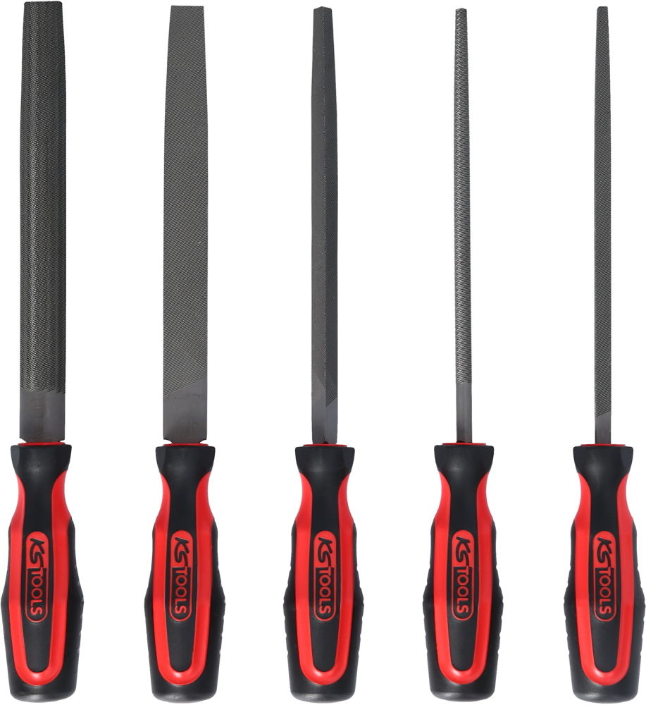 Jeu de 5 limes emmanchées demi-douces de différentes formes - KS TOOLS - 140.3000