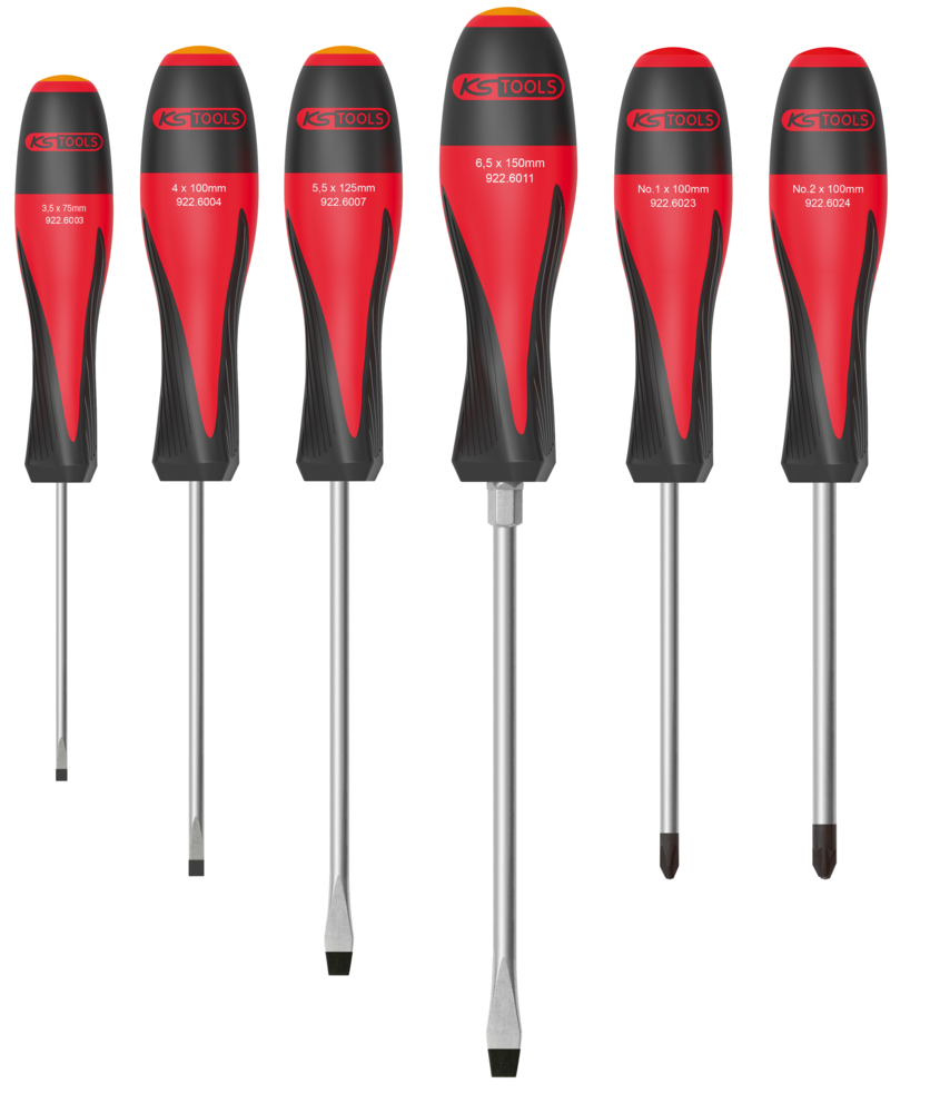 Jeu de 6 tournevis ultimate, Fente - PH - KS TOOLS - 922.6020