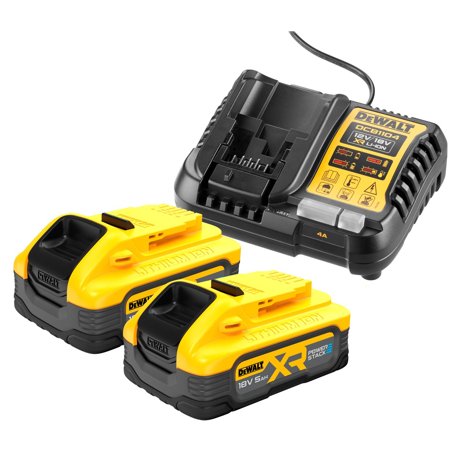 Pack 2 batteries POWERSTACK XR 18V 5Ah Li-Ion + chargeur