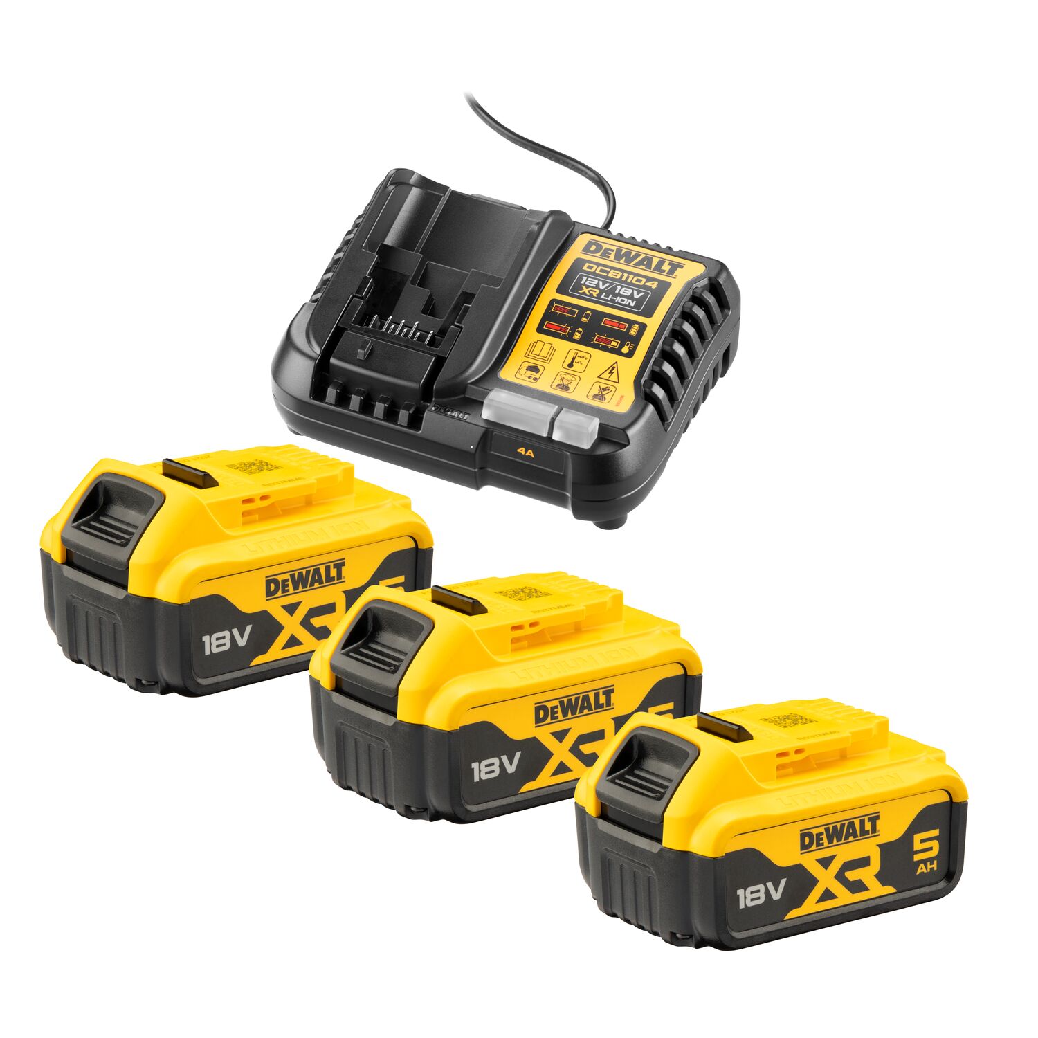 Pack 3 batteries XR 18V 5Ah Li-Ion + chargeur