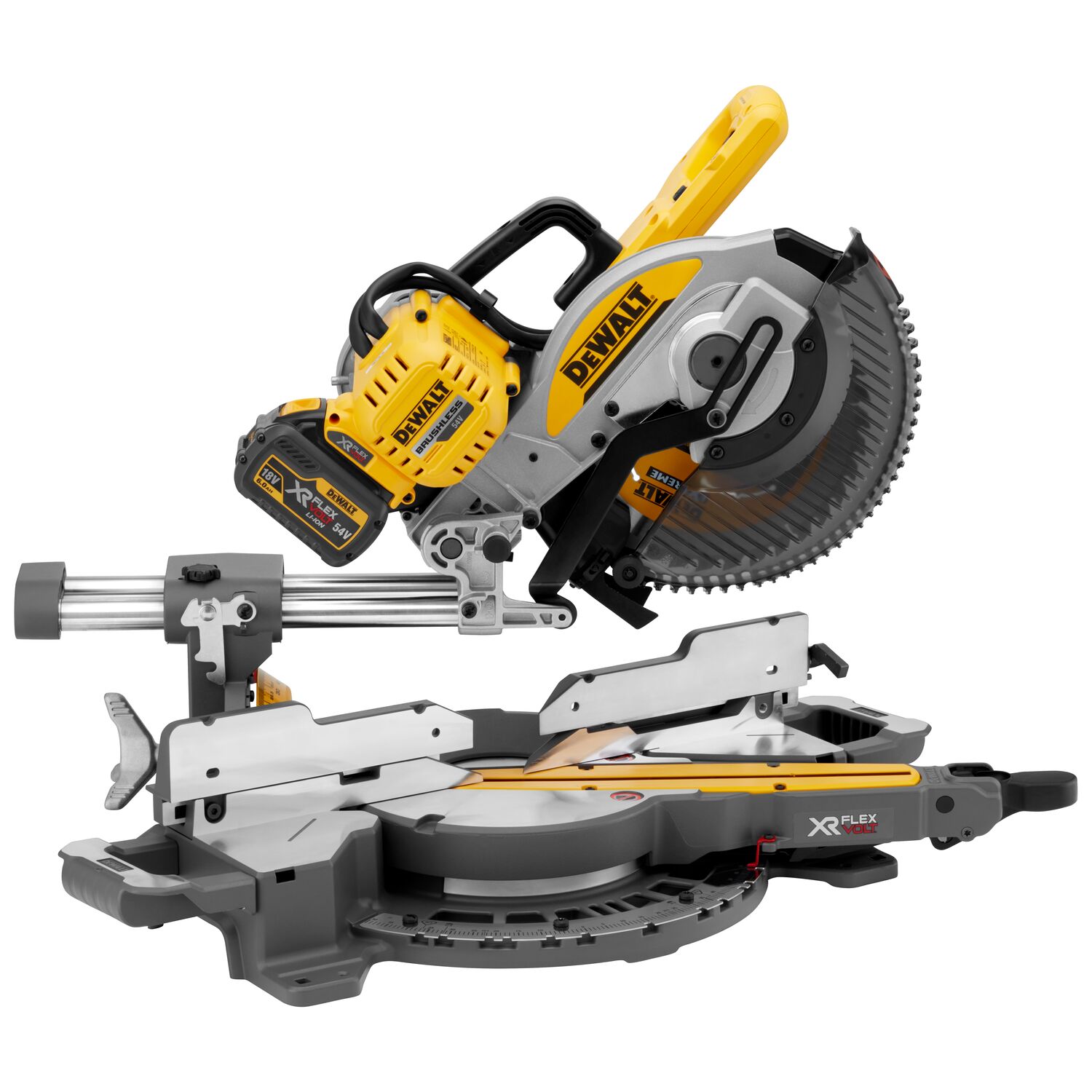 Scie à onglets radiale XR FLEXVOLT 54V 2Ah Li-Ion Brushless 250 mm