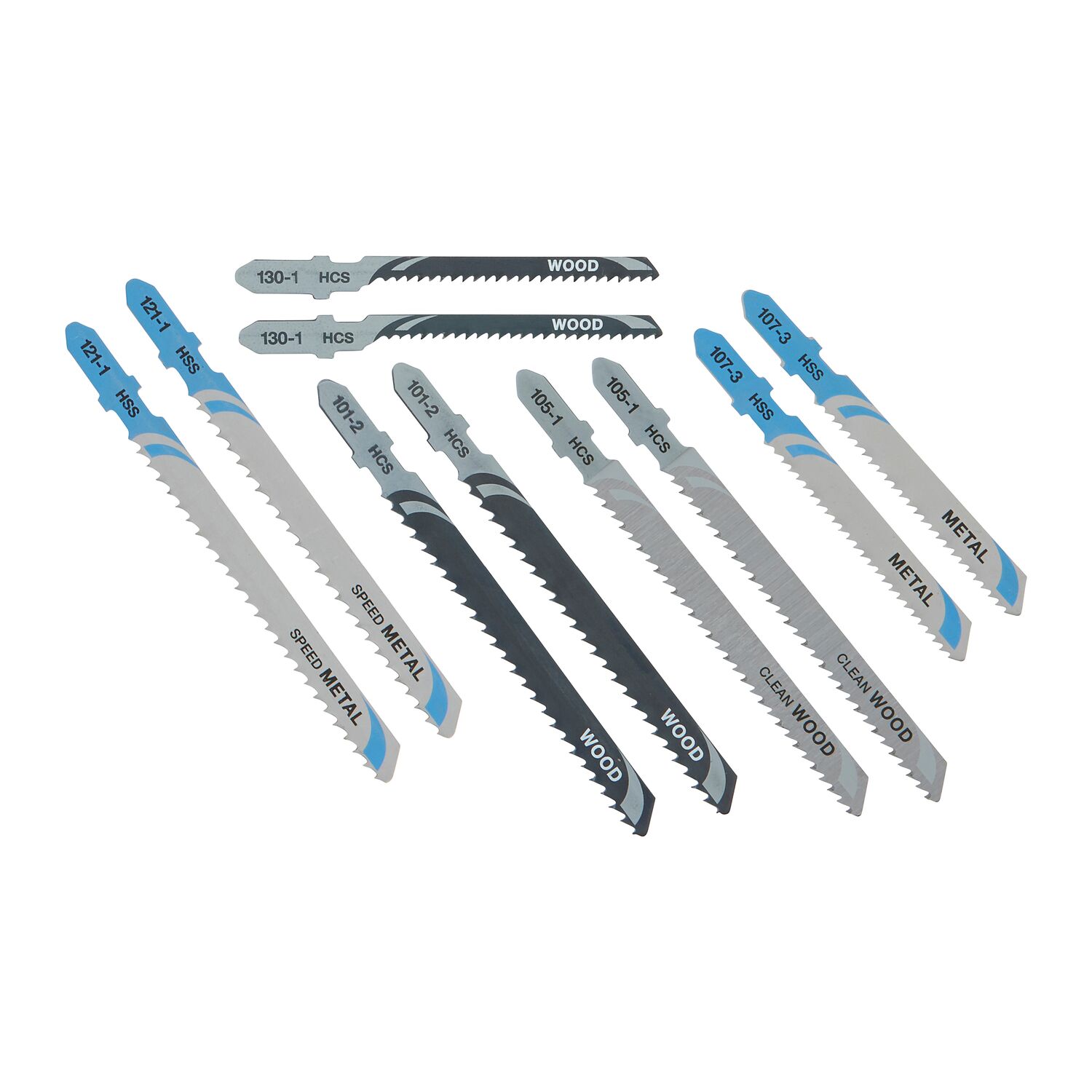 Coffret de 10 lames de scie sauteuse bois et métal Attache en T