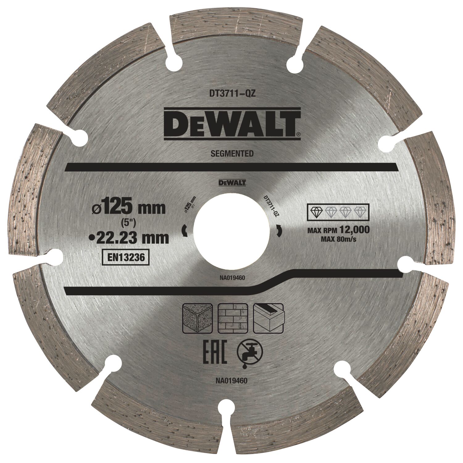 Disque fritté segmenté pour matériaux de construction/béton 125x22.2mm