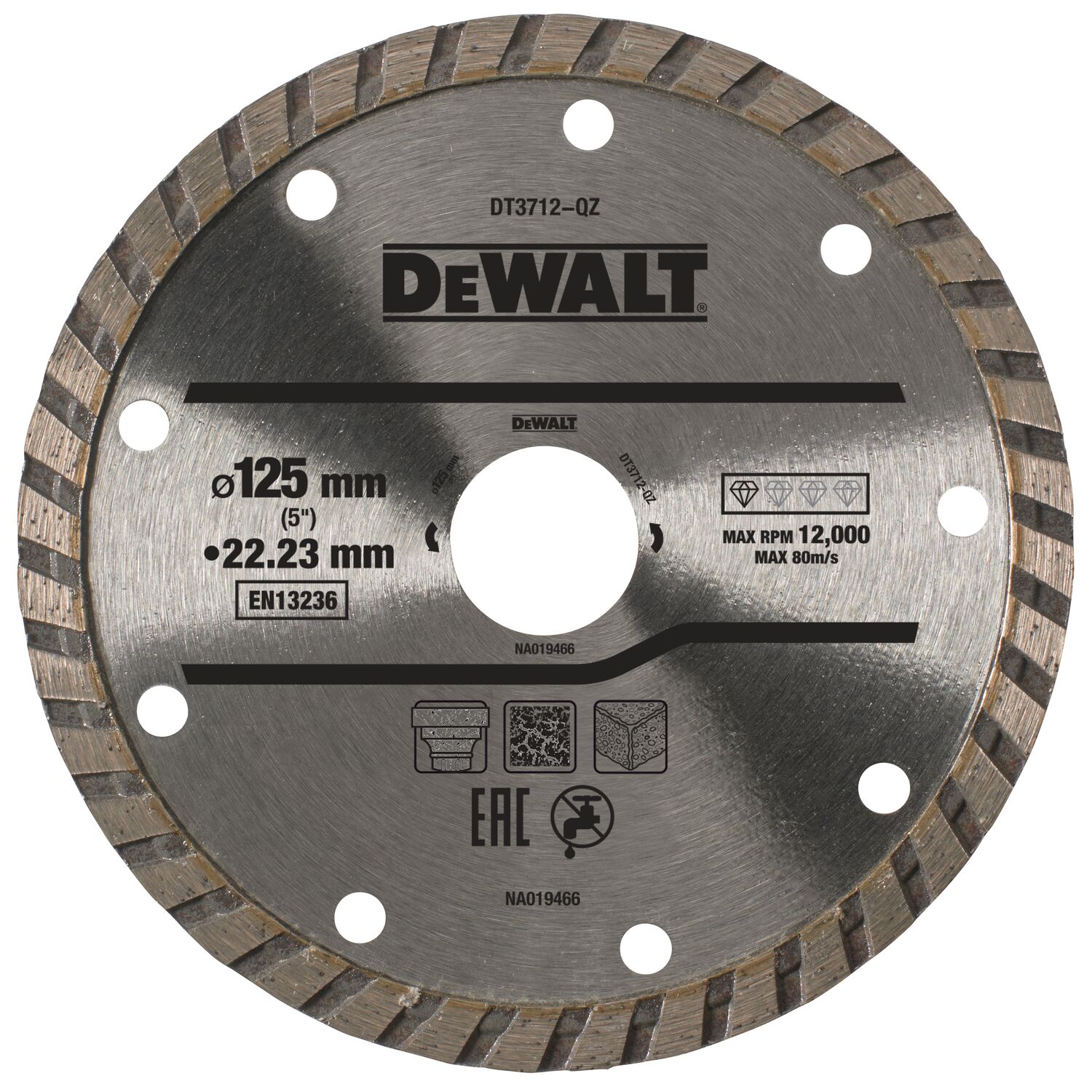 Disque turbo pour matériaux de construction/béton 125x22.2mm