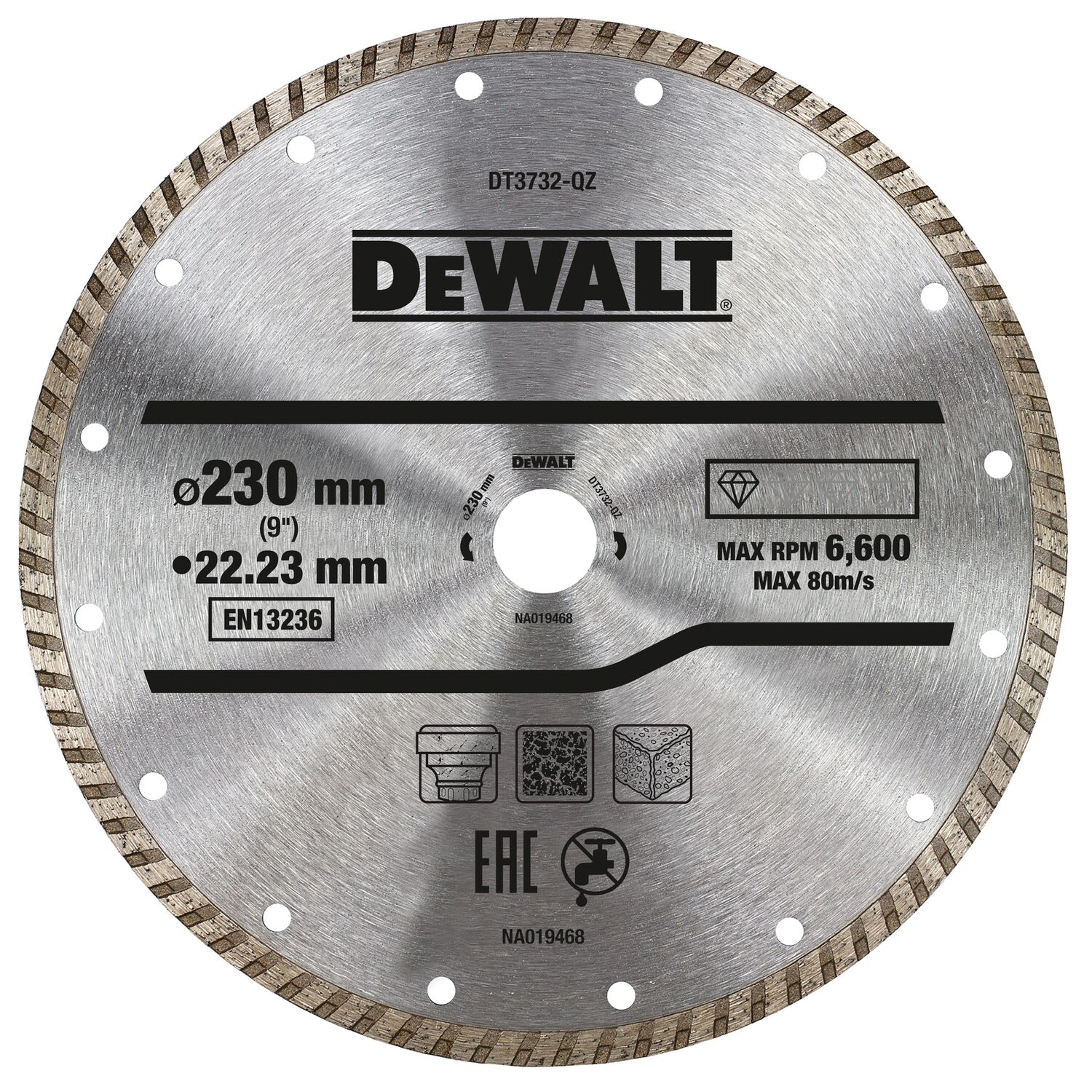 Disque turbo pour matériaux de construction/béton 230x22.2mm