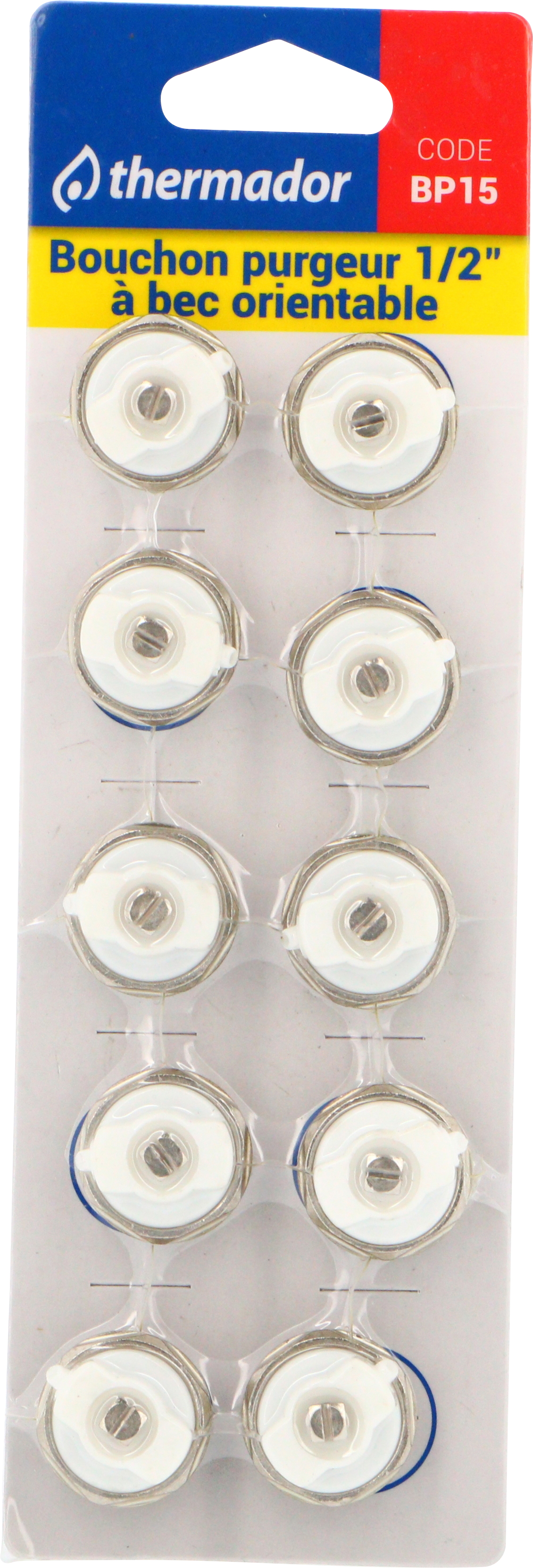 Bouchon purgeur à bec orientable radiateurs acier 1/2" sous Blister - THERMADOR - BP15
