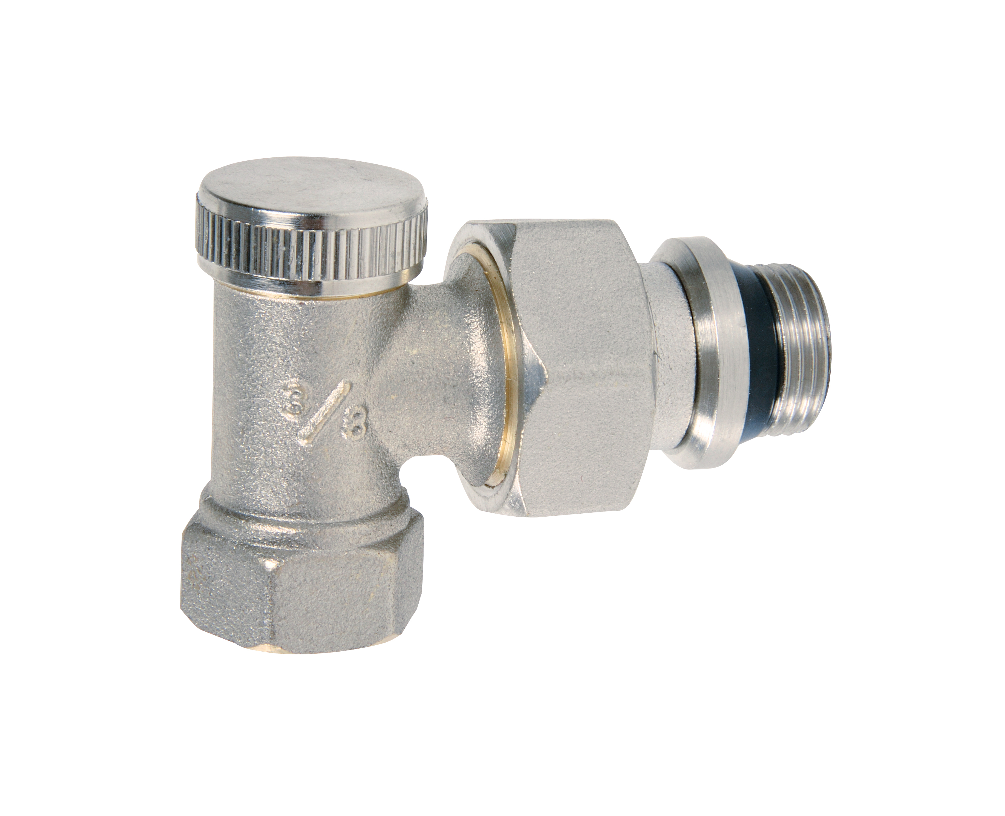 Coude de réglage pour radiateur gamme "A" 3/8" Nickelé avec douille auto-étanche - THERMADOR - CR12N