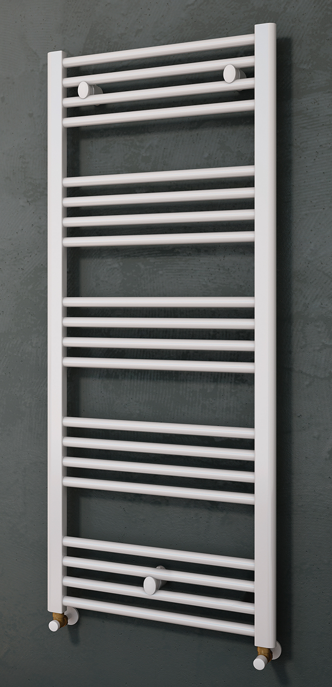 MAHANA Droit Mixte 600X1775 Acier BlancSèche-Serviette 858W + kit élec 750W