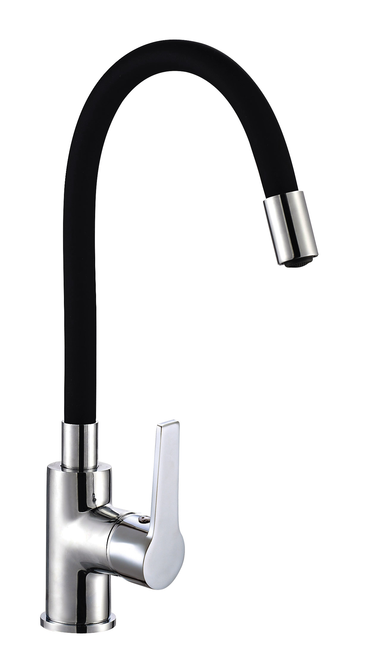 Mitigeur évier. Bec haut modulable de forme Type C3 Chromé/Noir - THEWA - MPL13FLEXNE