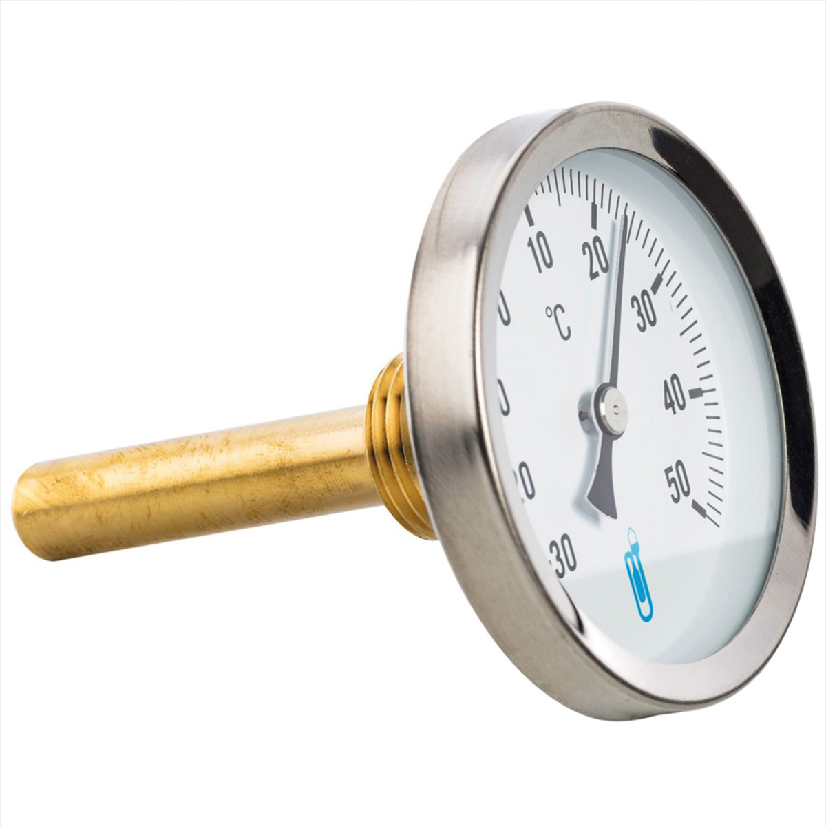 Thermomètre axial avec plongeur 45 mm, doigt de gant THERMADOR - T063A
