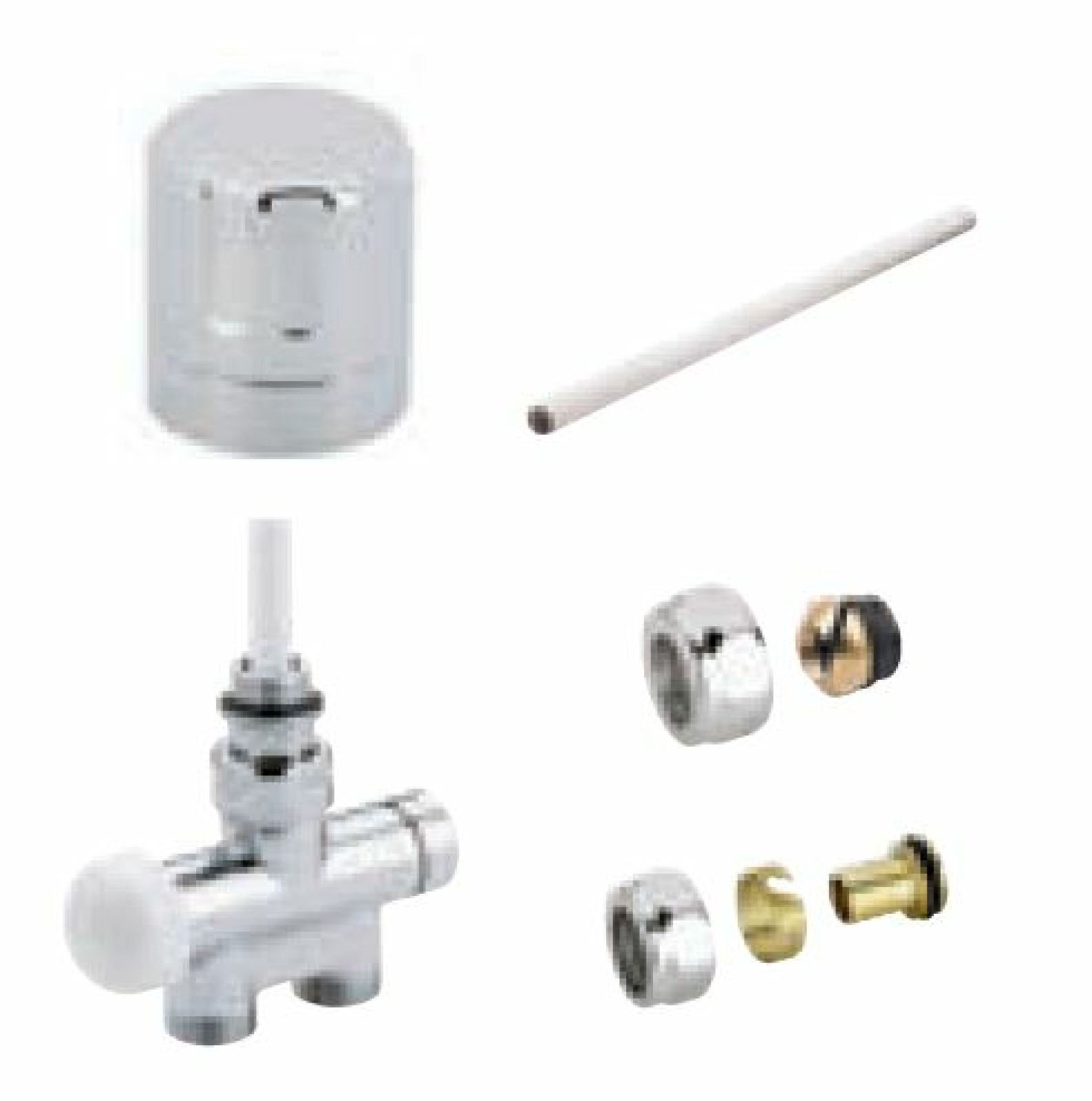 Kit de raccordement pour sèche-serviettes monotube manuelle chrome