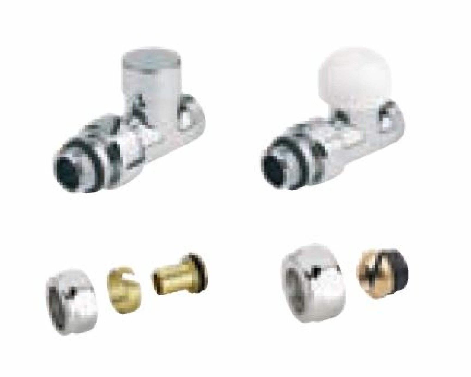 Kit de raccordement sèche-serviettes droit thermostatique blanc