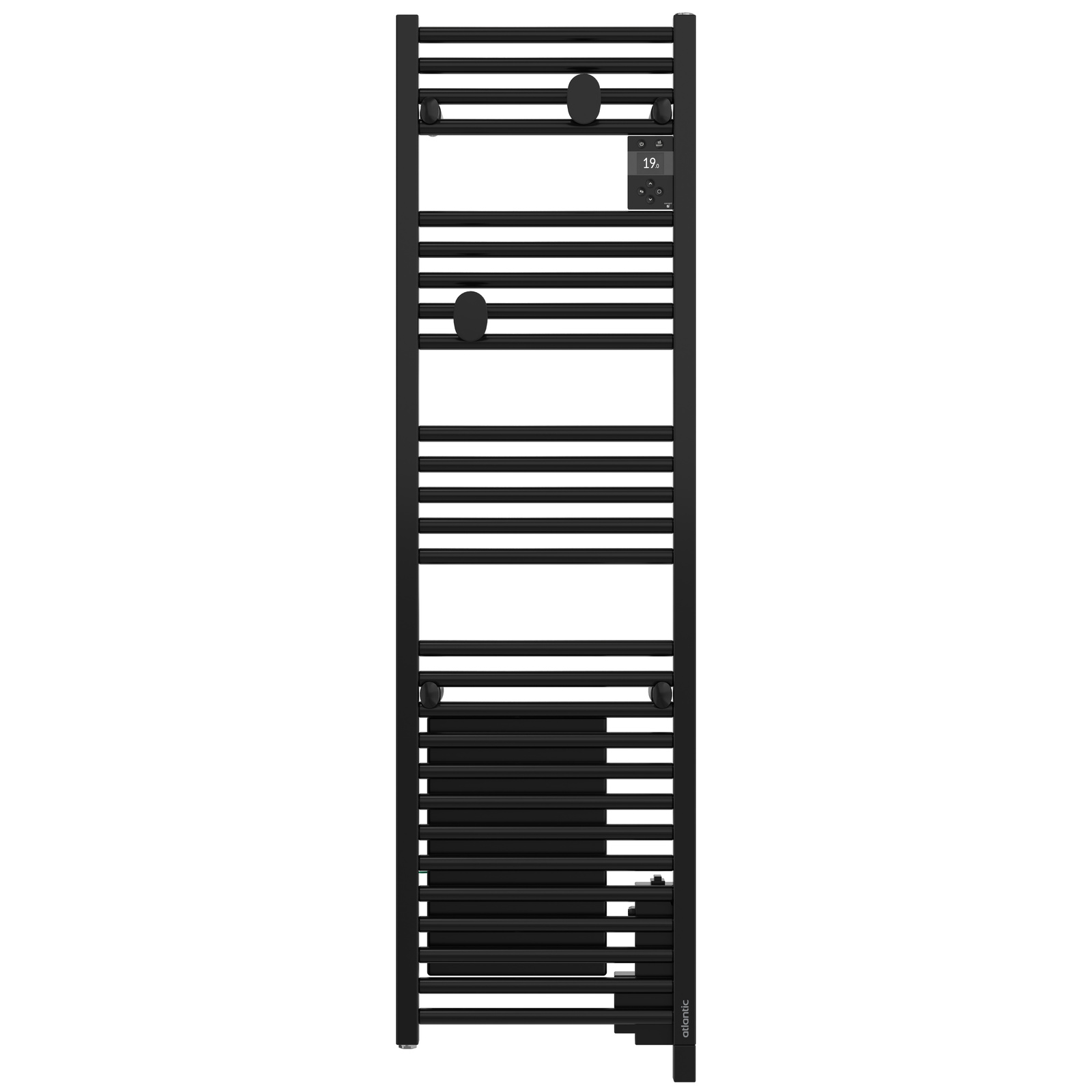 Radiateur sèche-serviettes connecté Wifi étroit sans ventilo 300W noir - ATLANTIC - 851293
