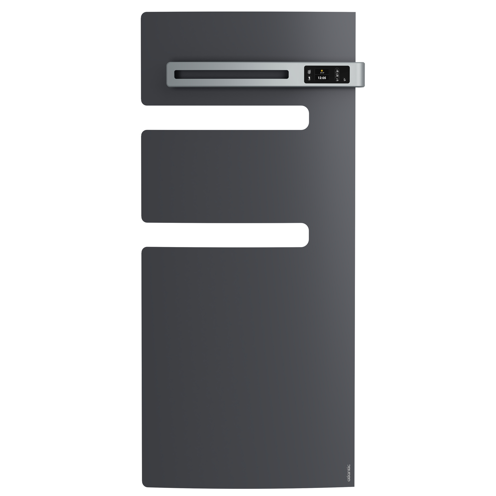 Radiateur sèche-serviettes Serenis mât gauche 500w gris graphite - ATLANTIC - 850546
