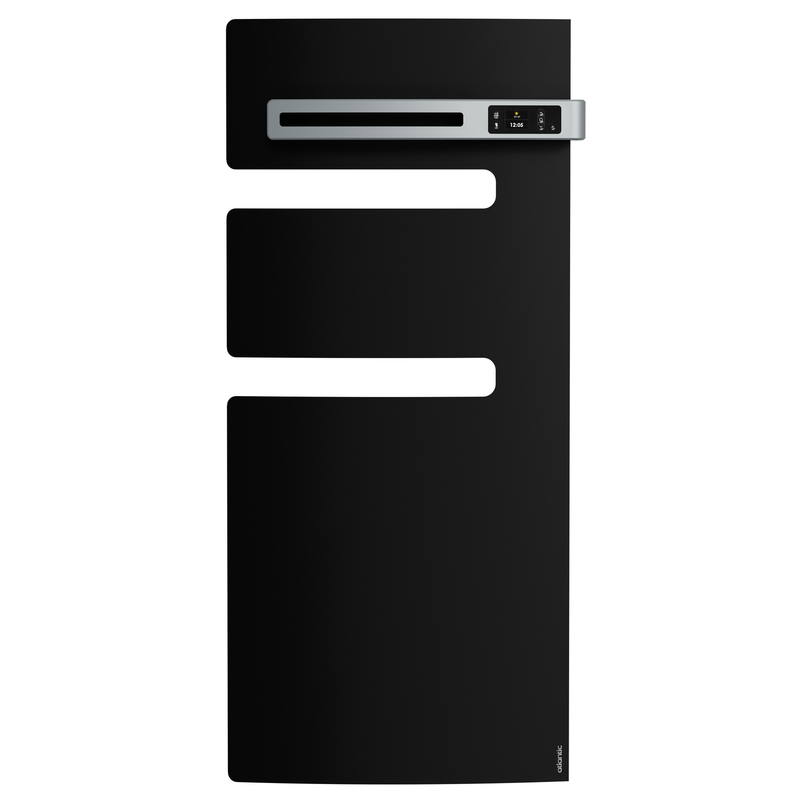 Radiateur sèche-serviettes connecté Serenis mât gauche 1500w noir - ATLANTIC - 850494