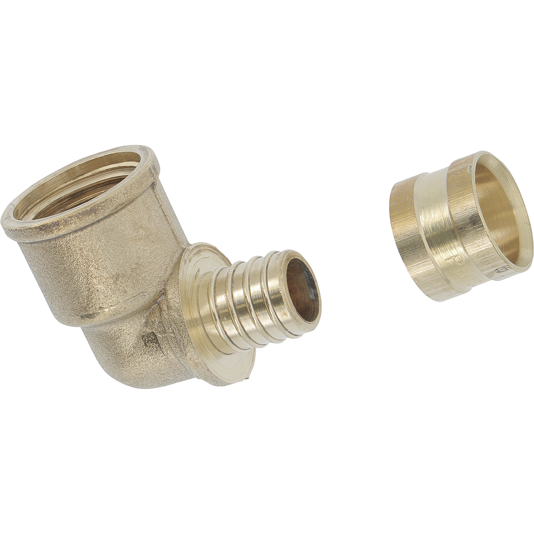 Coude Femelle 1/2"-PER Ø 10x12 mm Raccord à glissement laiton SERTIGLISS - CF212