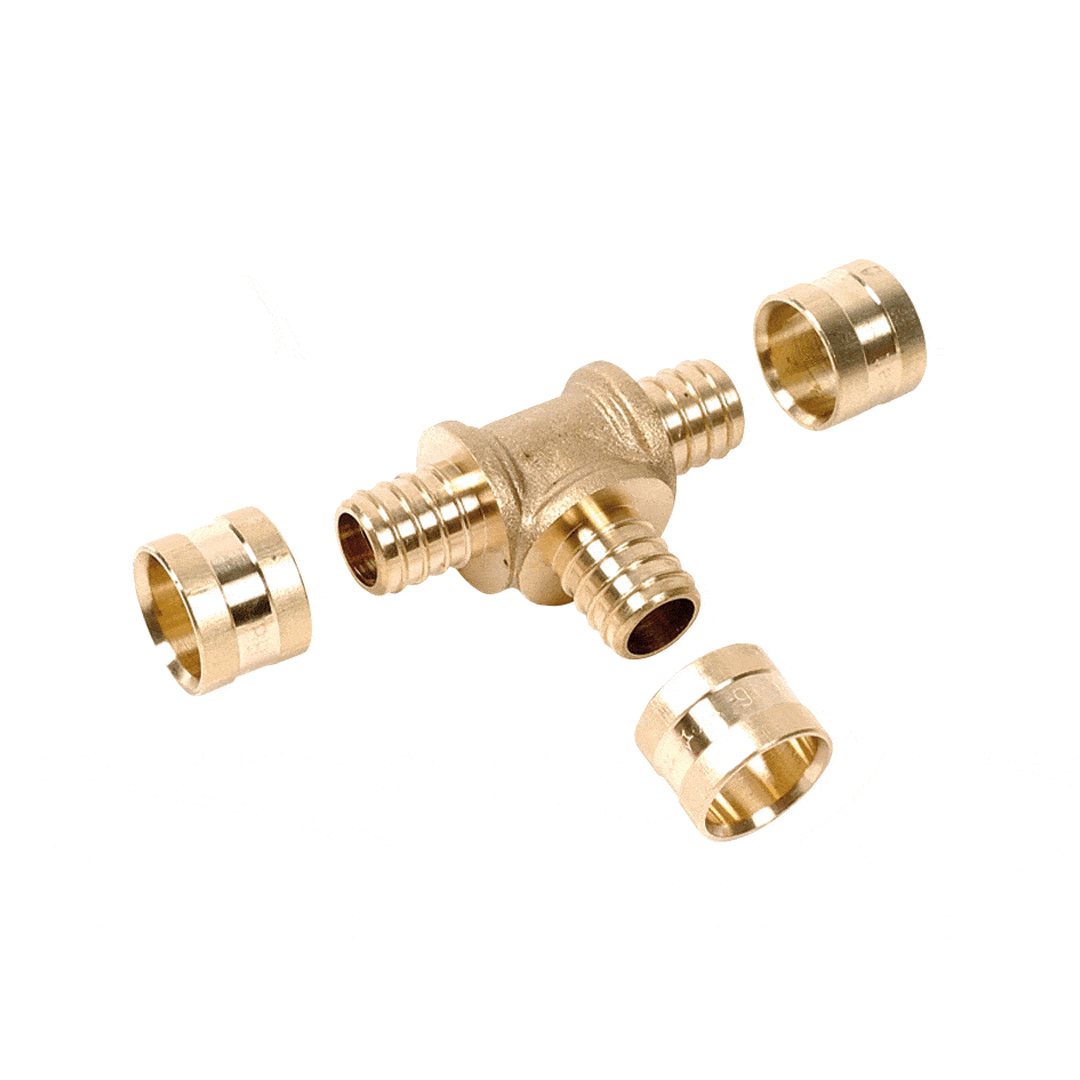 Té Egal PER Ø 20x25 mm Raccord à glissement laiton SERTIGLISS - T25