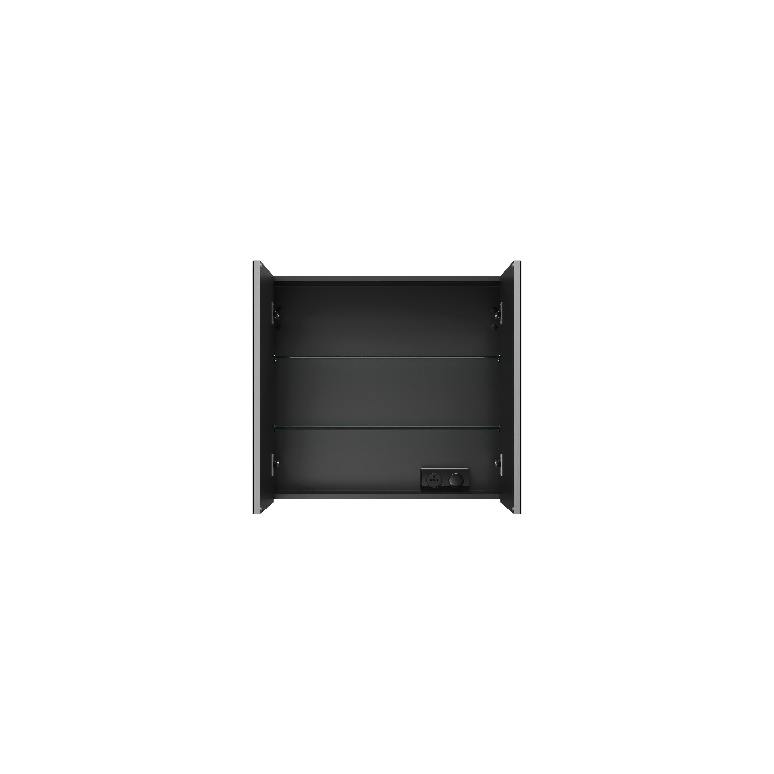 200 armoire DE toilette graphite MAT l70 h64 p15 2 portes simple miroir DOMAO - 1102744