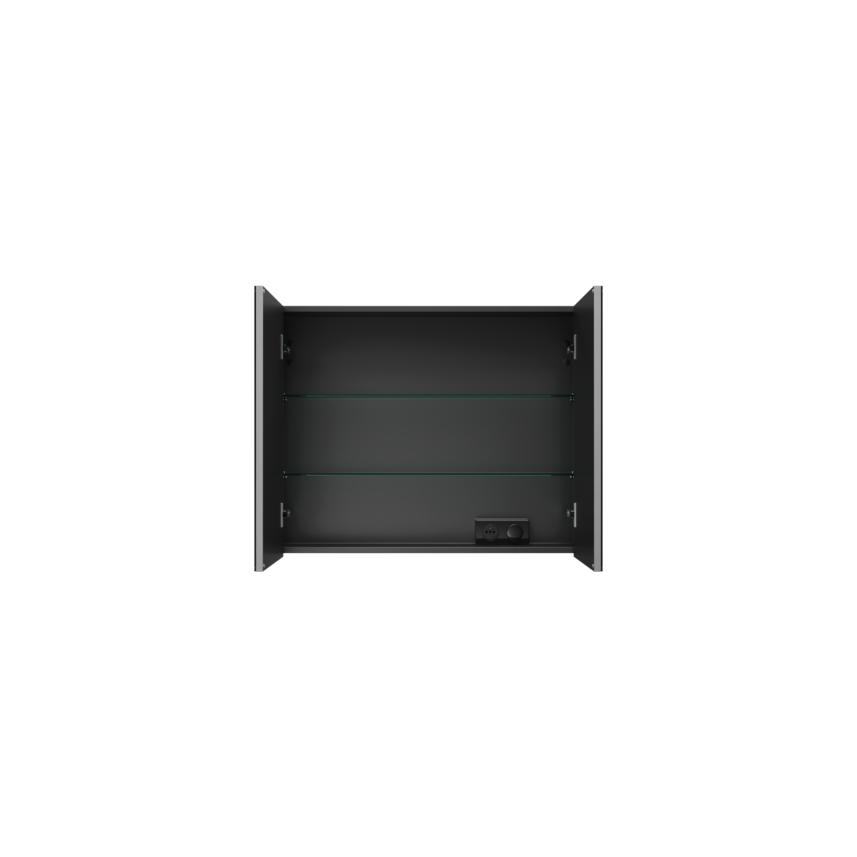 200 armoire DE toilette BLEU canard l80 h64 2 portes miroir boîtier DOMAO - 1102705