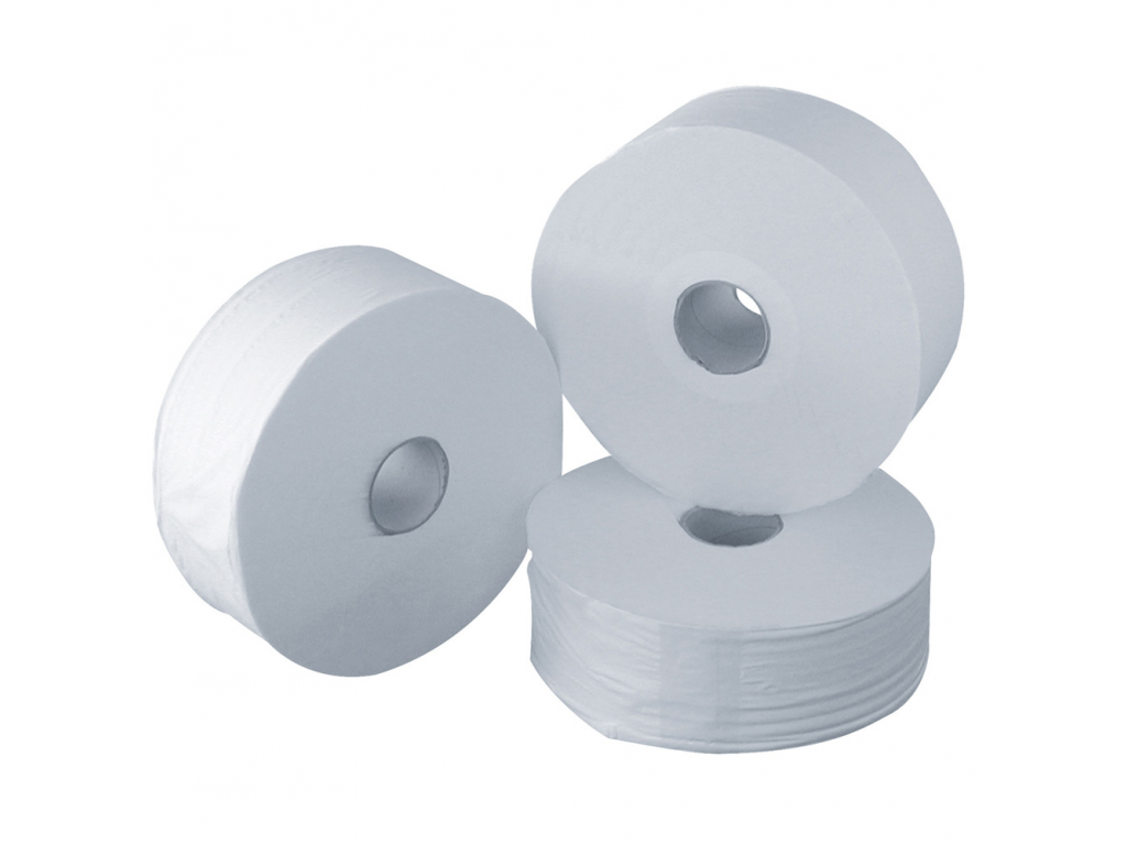 Papier toilette rouleau Ø 240 mm, longueur 500 mètres, papier crêpe blanc PELLET - 870513