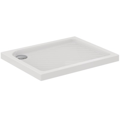 Receveur rectangulaire NF à poser 100 x 80 cm ULYSSE+ en grès fin blanc PORCHER - P329101