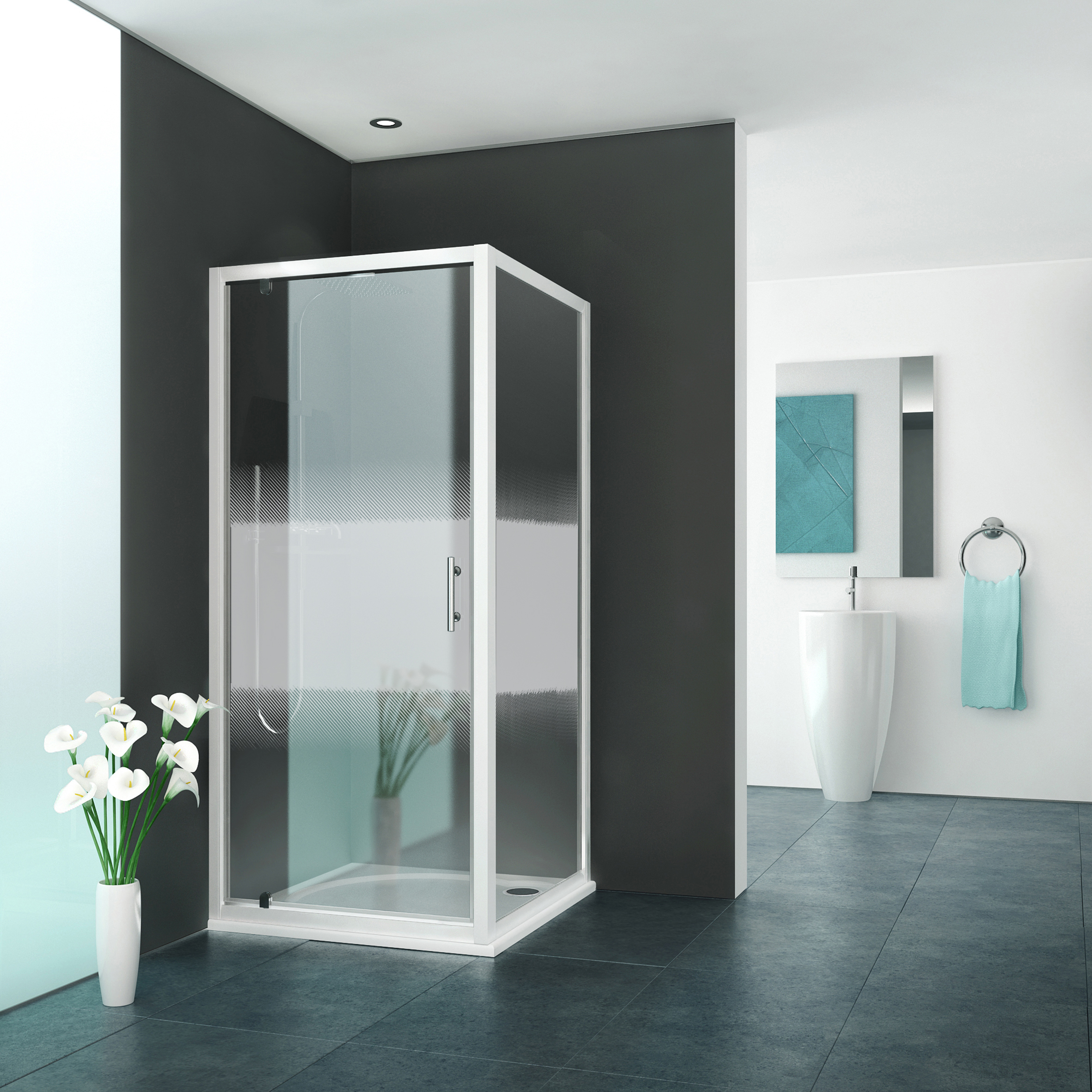 Paroi de douche fixe EQUI EIFIX L57 H1.9M blanc v.clair ETC ROTH - 1406001025