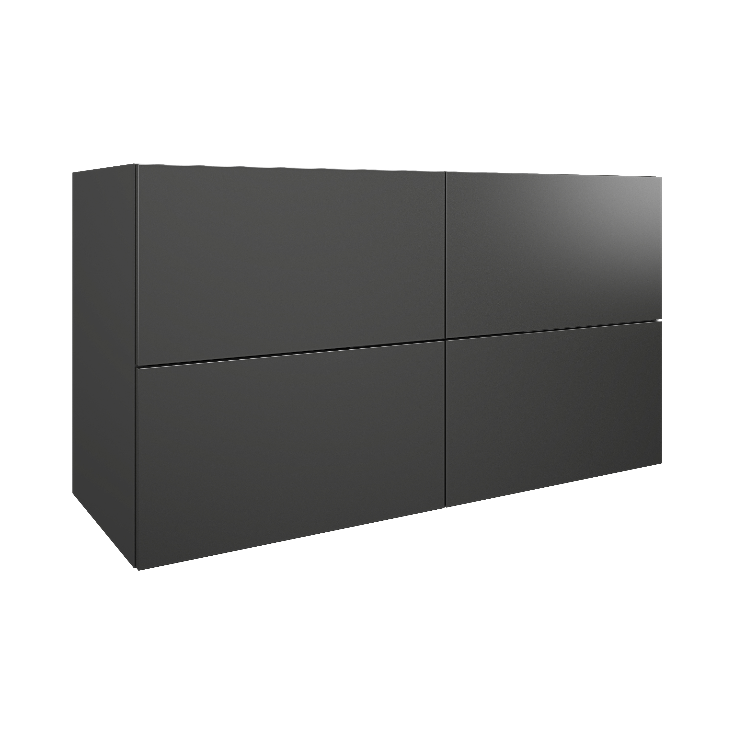 MSV 4T 118 cm pour plan double graphite mat mélaminé poignée profile - DOMAO - DOM212