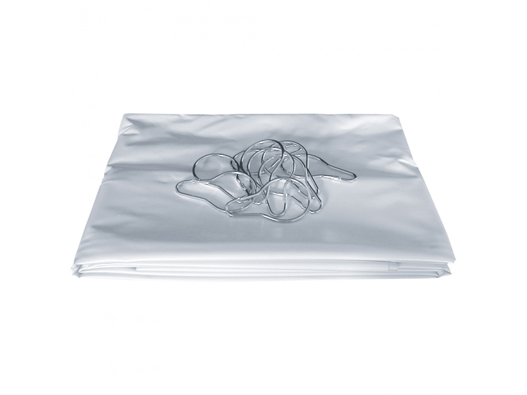 Rideaux de douche 2000x1400 pvc blanc classe M1 "non-feu" bas plombé - PELLET - 805142