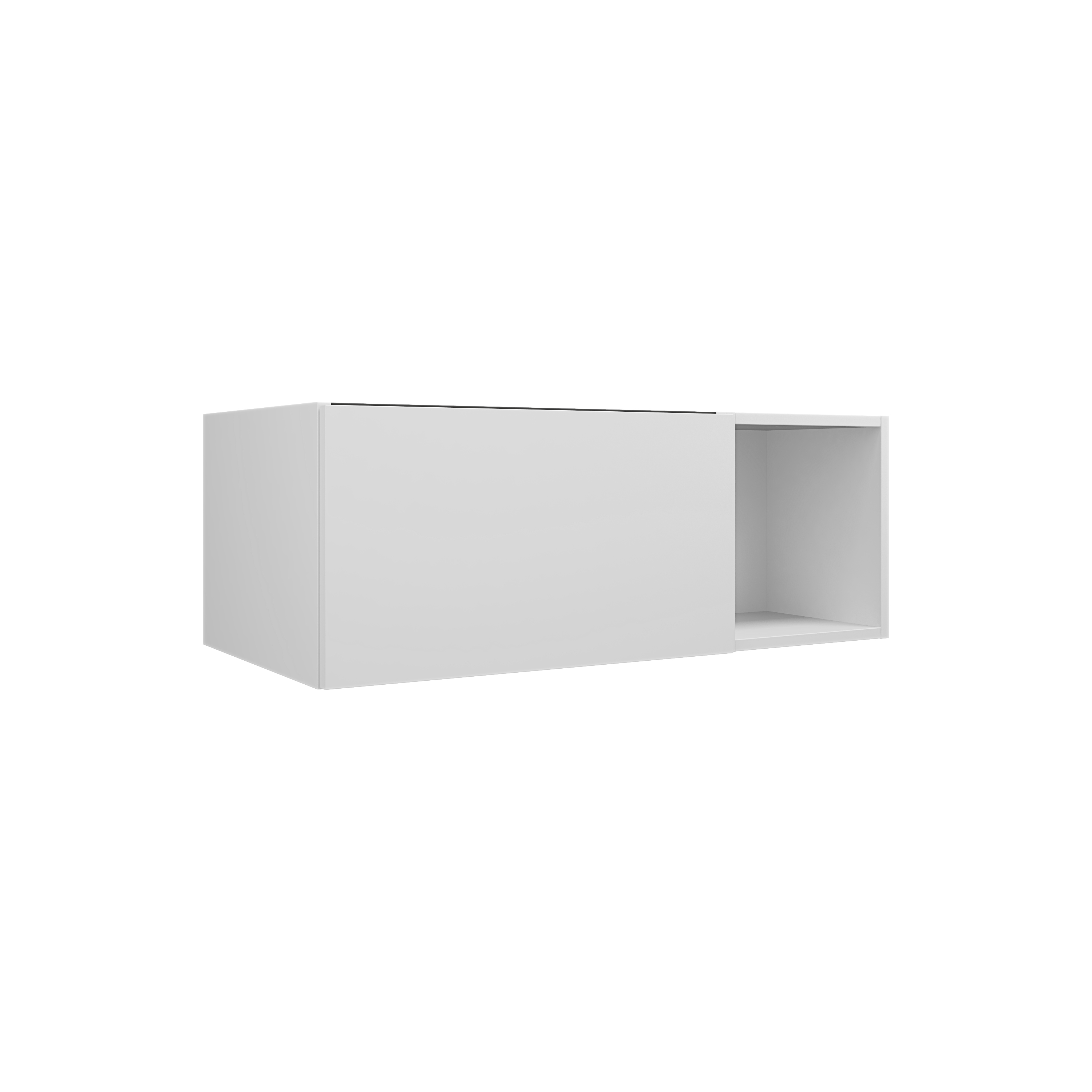 200 MSV AVEC NICHE BLANC l 88 h 32 p45 1 tiroir & NICHE PLAN asymétrique DOMAO - 1095828