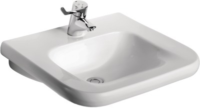 Lavabo 60 x 55,5 cm Matura 2 blanc, percé 1 trou central sans trop-plein PORCHER - S253501