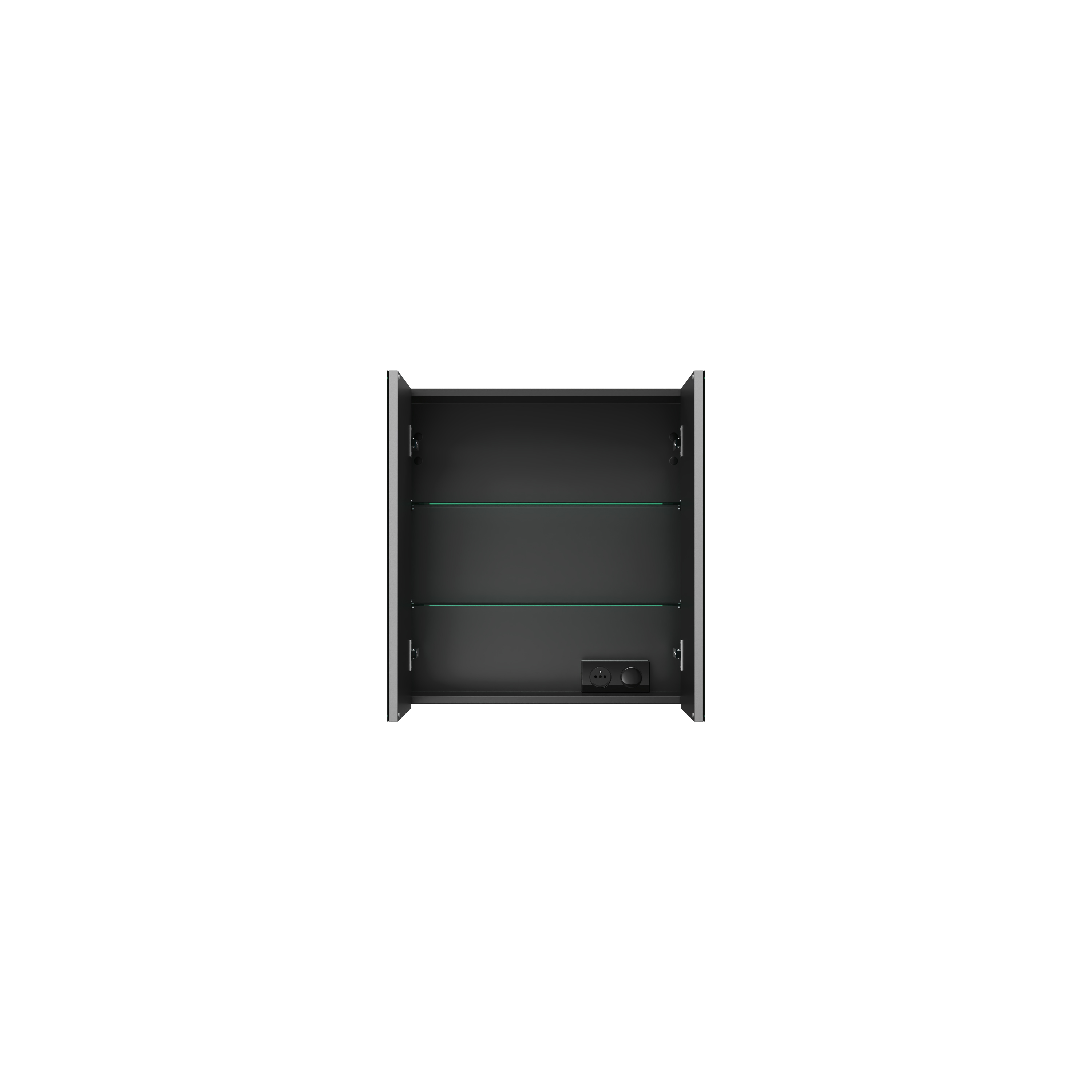 200 armoire DE toilette BLEU canard l60 h64 2 portes miroir melamine DOMAO - 1102703