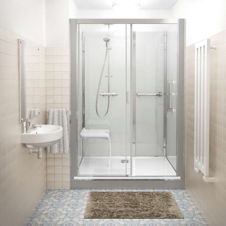 Cabine de douche VINATA COMFORT haute en niche 1660x677 blanc v.clair ROTH - 1416000377