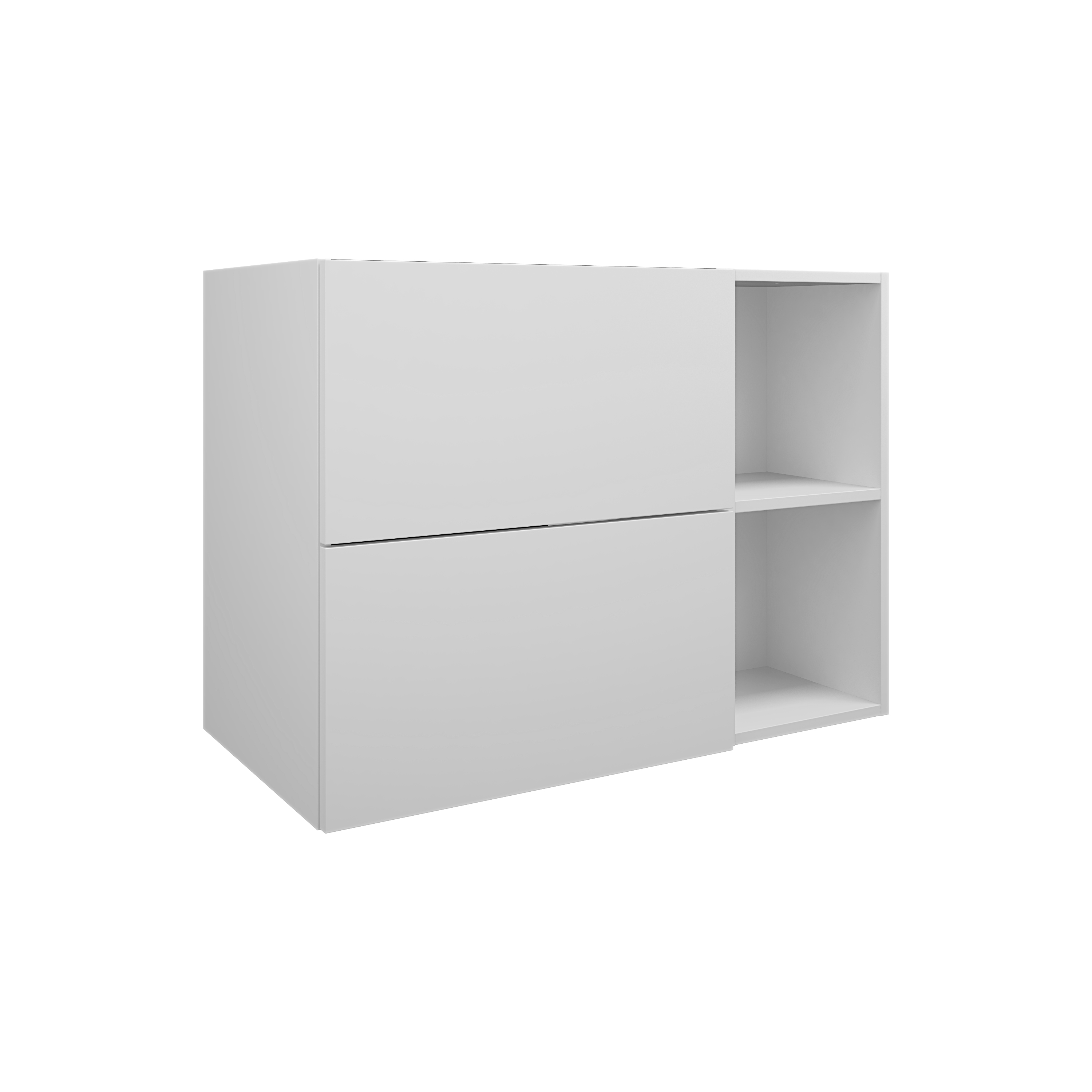 200 MSV AVEC NICHE BLANC l 88 h 64 p45 2 tiroirs & NICHE PLAN asymétrique DOMAO - 1095840