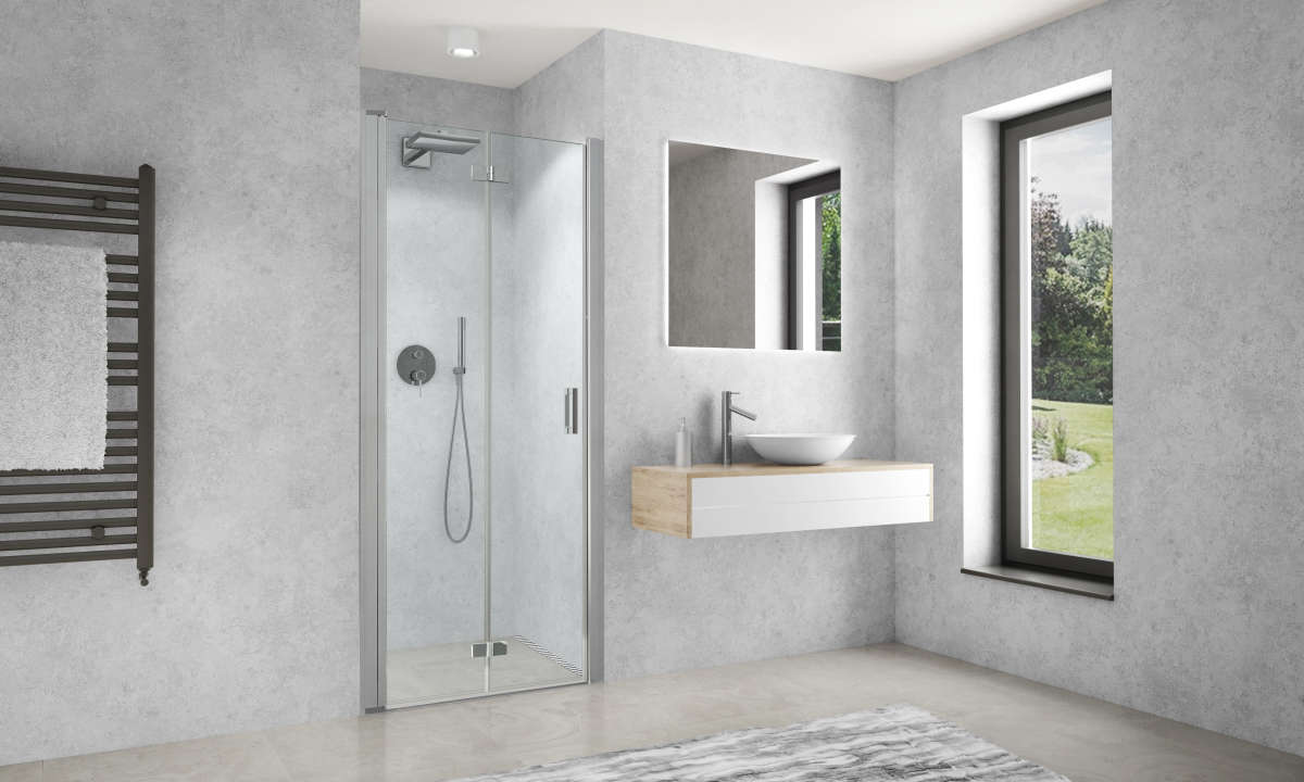Paroi de douche pivotante repliable CARIBA CIPIL L122 H2M argent v.clair ROTH - 1403040206