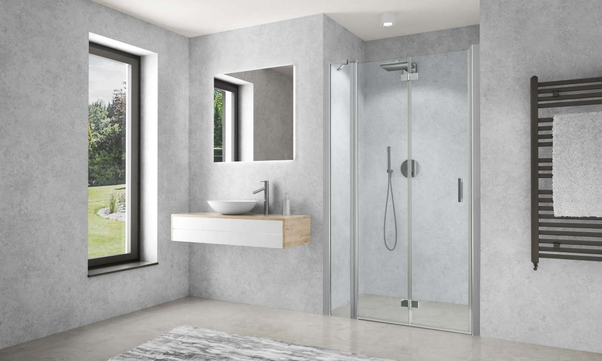 Paroi de douche pivotante repliable CARIBA CIRFL L140 H2M argent v.clair ROTH - 1403040226