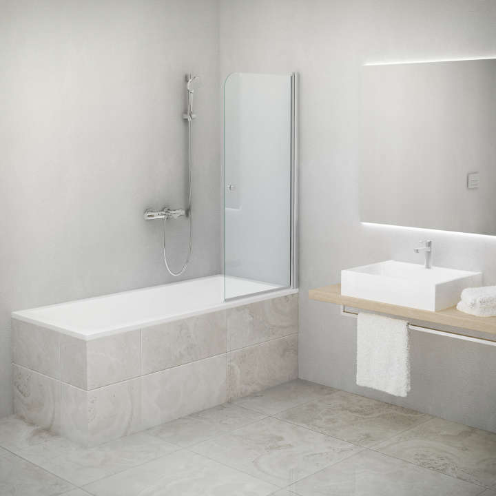 Paroi de baignoire EQUI EIBAI L80 H1.4M argent v.clair ETC ROTH - 1406000256