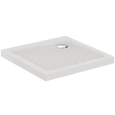 Receveur carré NF à poser 80 x 80 cm ULYSSE+ en grès fin blanc PORCHER - P329401