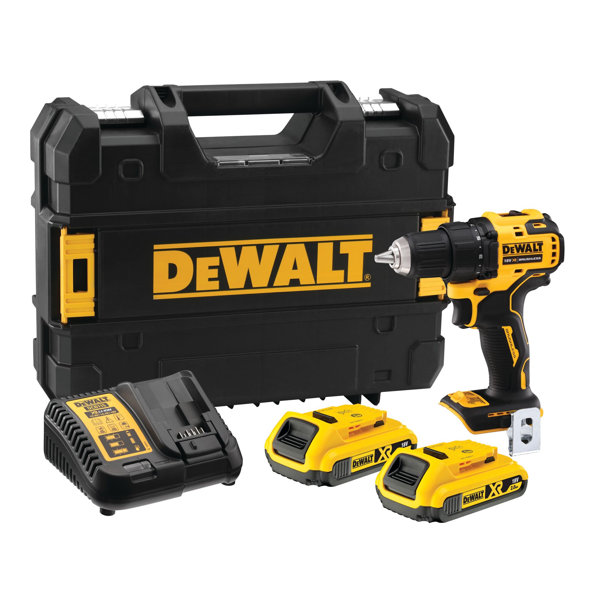 Perceuse visseuse compacte XR 18v 2Ah Brushless Mandrin plastique - DEWALT - DCD708D2T-QW