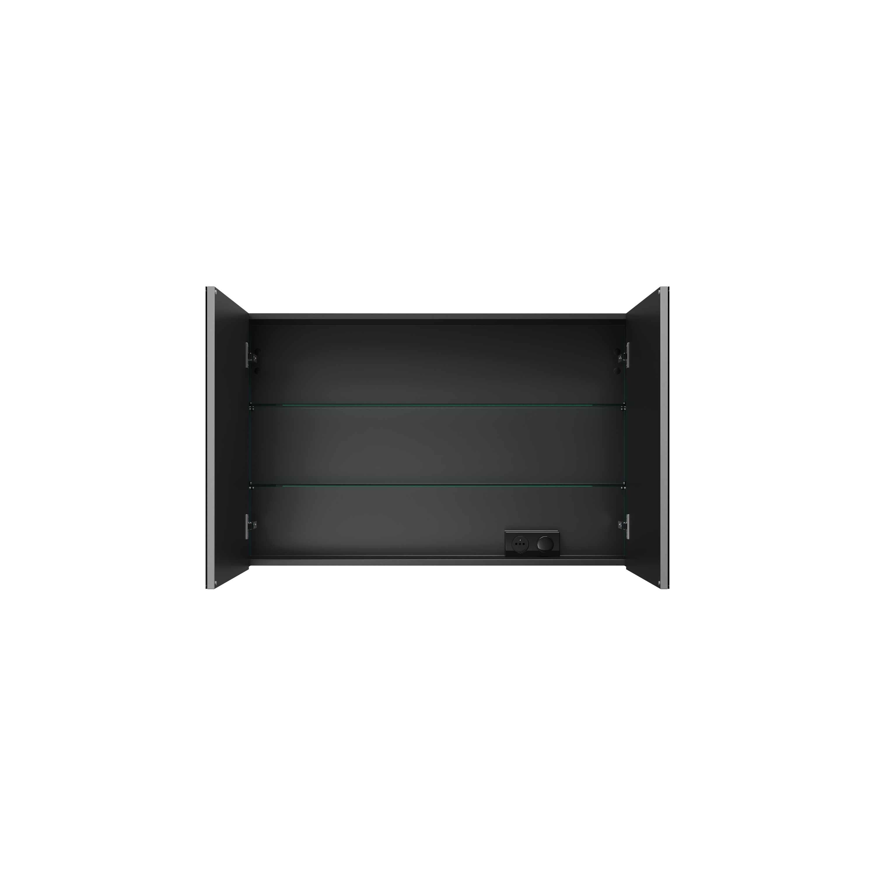 200 armoire DE toilette BLEU canard l100 h64 2 portes miroir boîtier DOMAO - 1102707