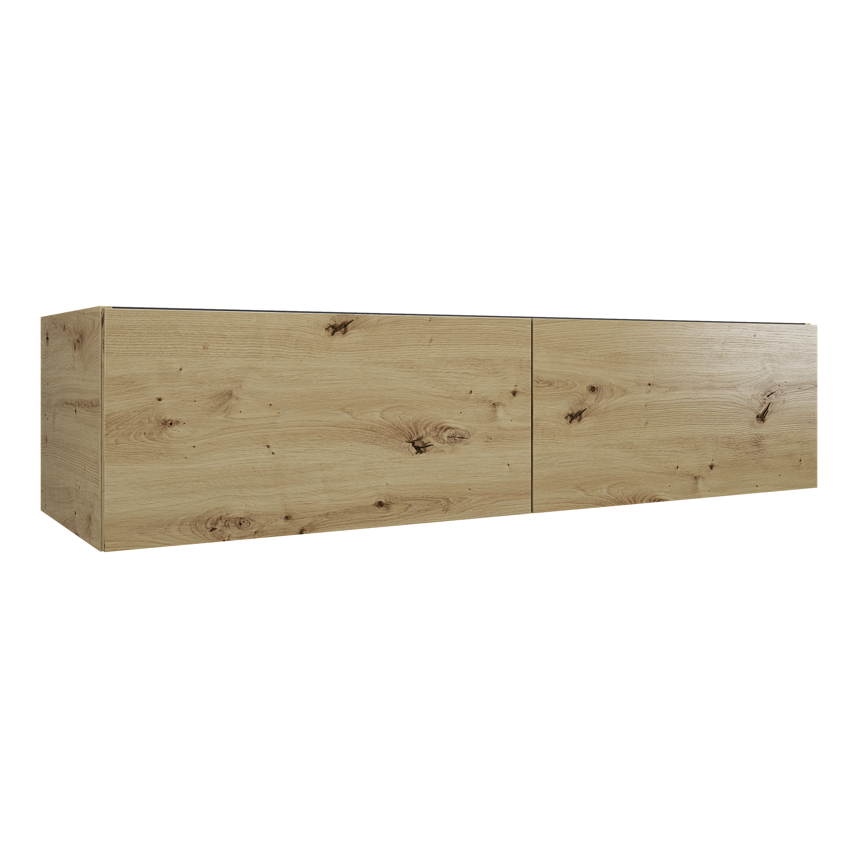 MSV 2T H32 cm 136 cm pour plan double chêne doré mélaminé poignée profile - DOMAO - DOM184
