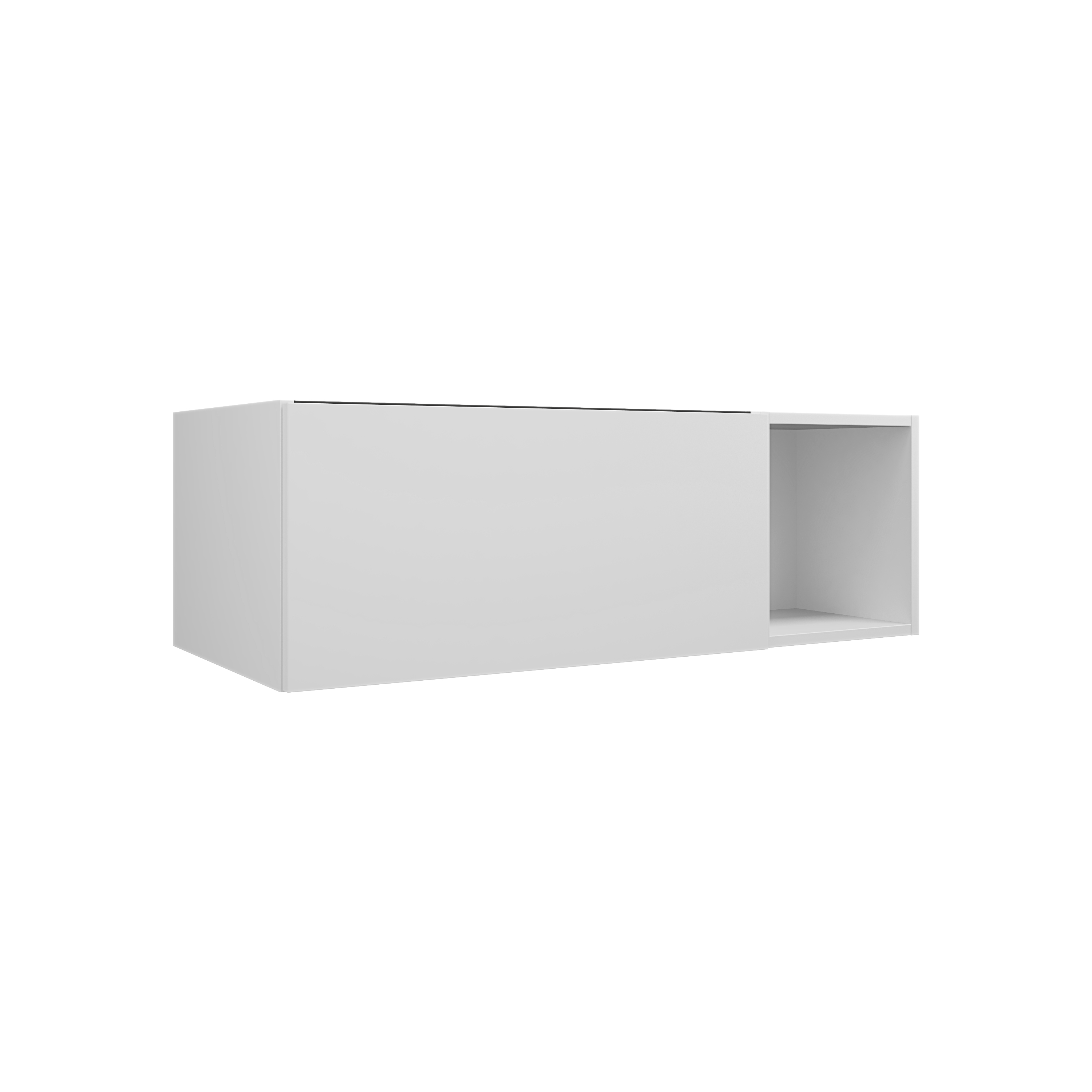200 MSV AVEC NICHE BLANC l 98 h 32 p45 1 tiroir & NICHE PLAN asymétrique DOMAO - 1095832