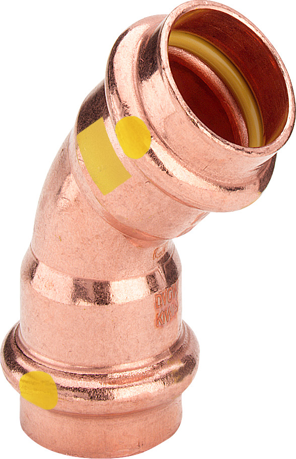 Profipress G-Coude 45° avec SC-Contur cuivre, modèle 2626 d: 22 - VIEGA - 345624