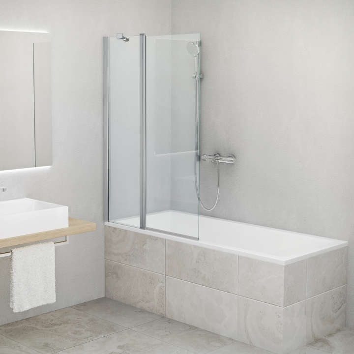 Paroi de baignoire pivotante CARIBA CIBAF L110 H1.5M argent v.clair ETC ROTH - 1403040255
