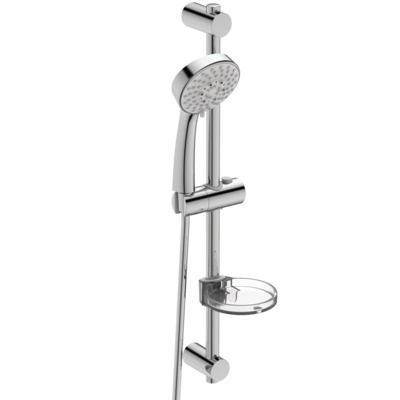 Ensemble de douche 60,3 cm AQUA chrome, douchette 3 jets, Ø 10 - PORCHER - D6046AA